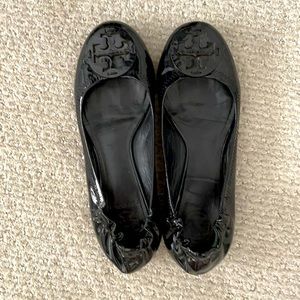 Tory Burch black leather flats size 7